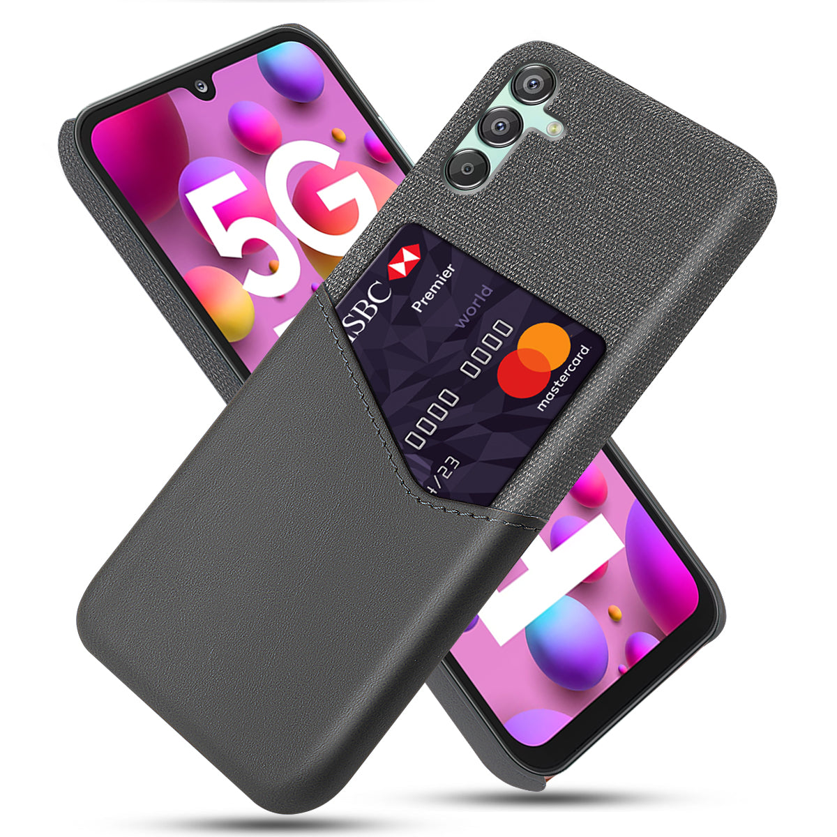 For Samsung Galaxy F15 5G / M15 5G Case Card Slot PC Phone Cover Cloth Texture