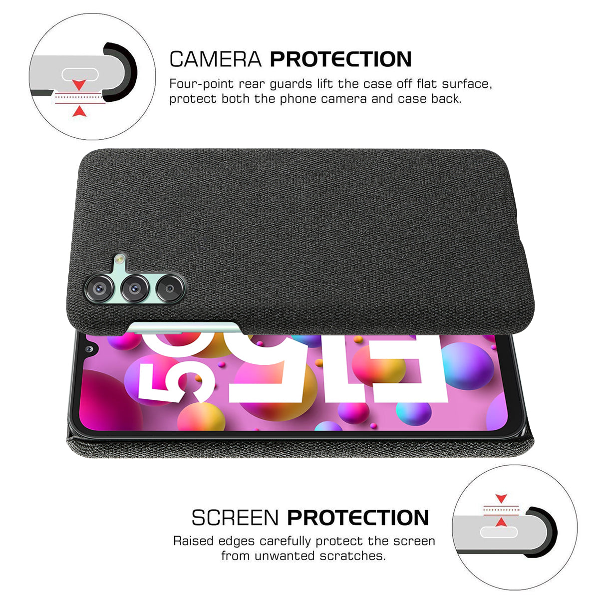 For Samsung Galaxy F15 5G / M15 5G Case Cloth+PC Anti-scratch Phone Cover