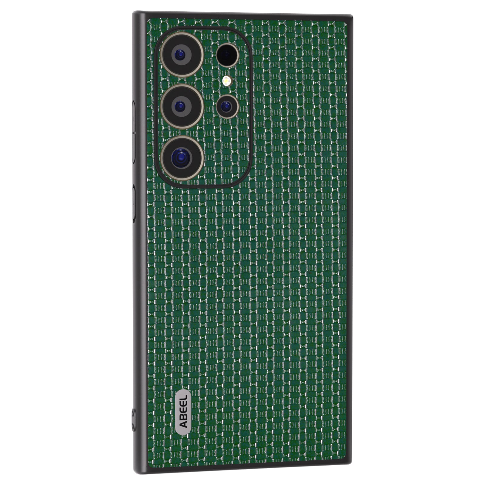 ABEEL For Samsung Galaxy S24 Ultra Case Genuine Cow Leather+PC+TPU Phone Shell Cover