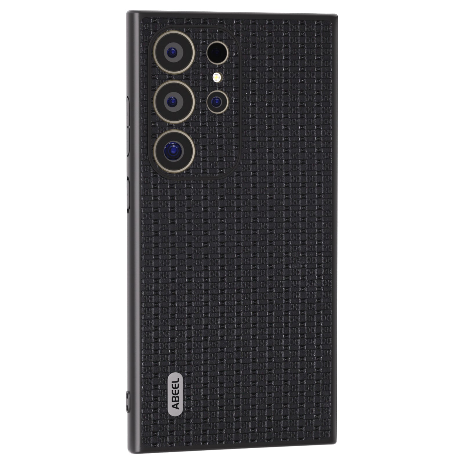 ABEEL For Samsung Galaxy S24 Ultra Case Genuine Cow Leather+PC+TPU Phone Shell Cover