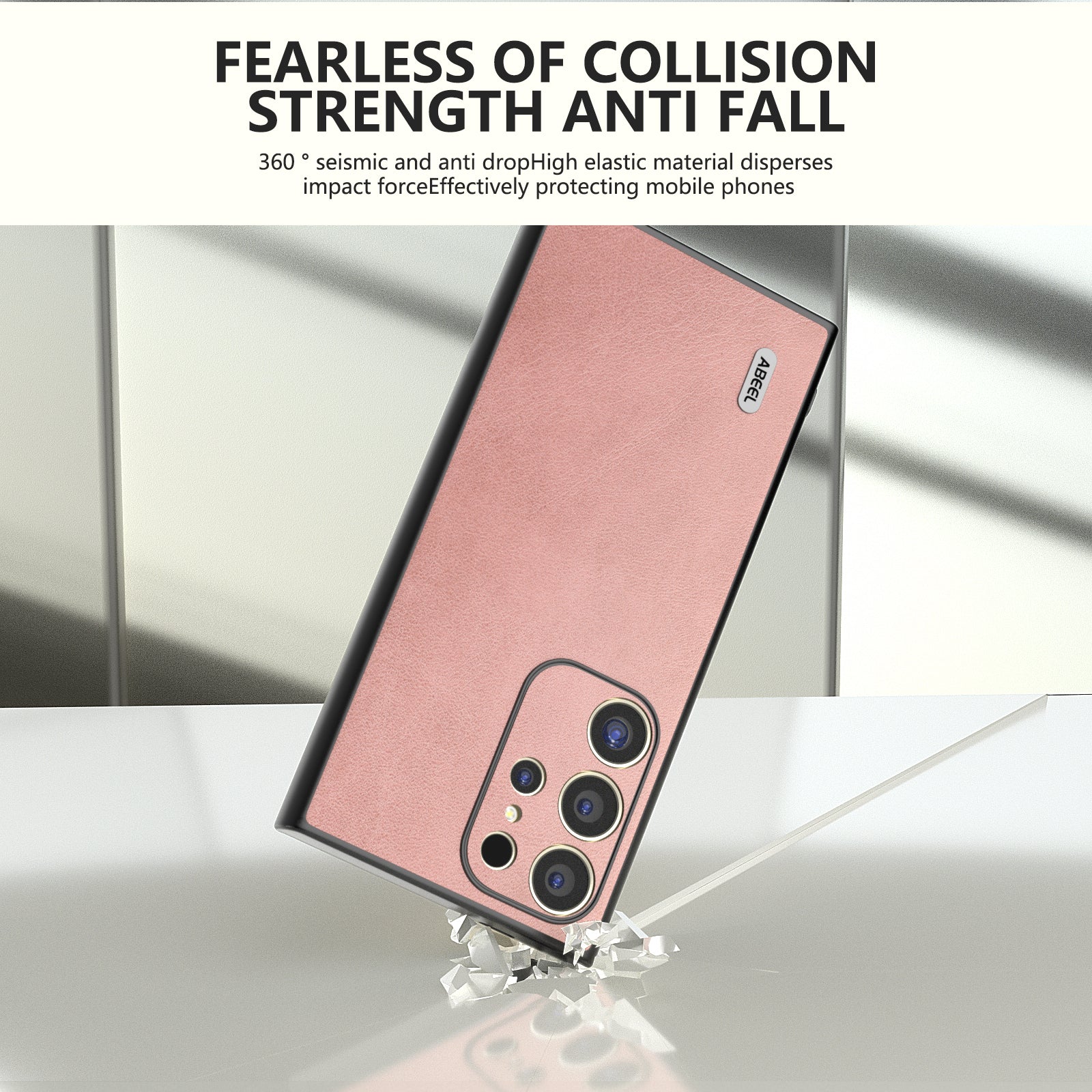 ABEEL For Samsung Galaxy S24 Ultra Case Leather+PC+TPU Hybrid Phone Cover