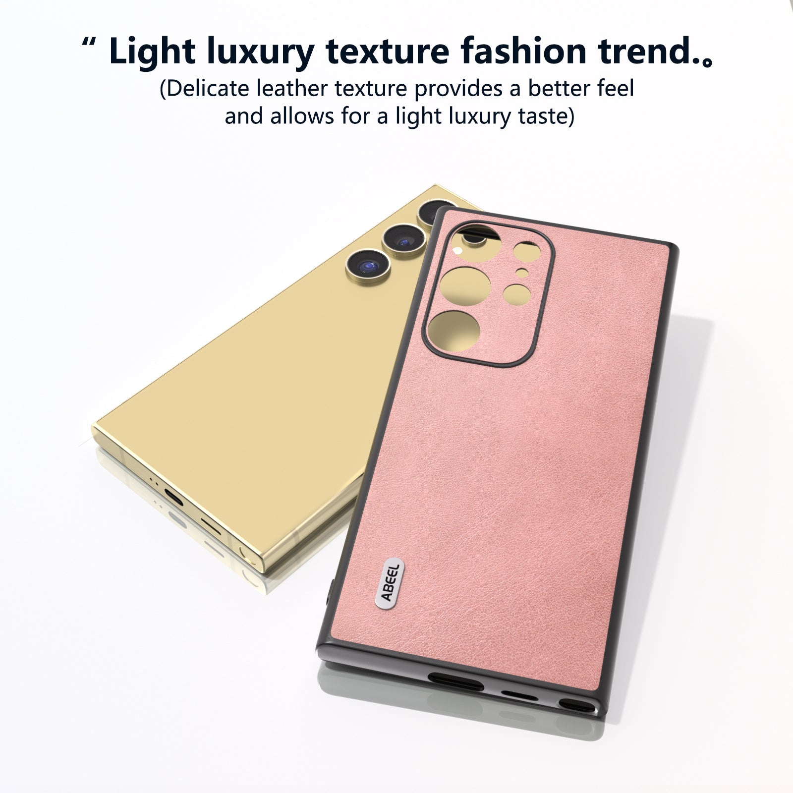 ABEEL For Samsung Galaxy S24 Ultra Case Leather+PC+TPU Hybrid Phone Cover