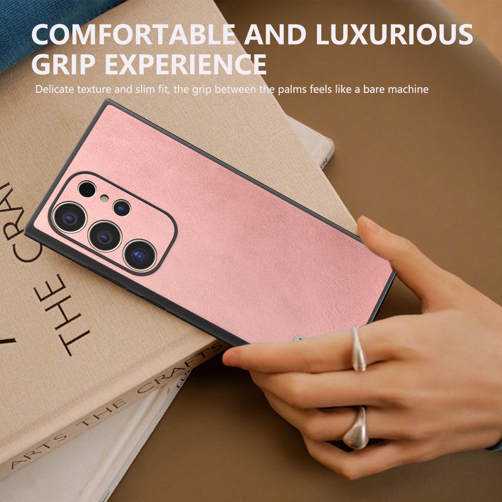 ABEEL For Samsung Galaxy S24 Ultra Case Leather+PC+TPU Hybrid Phone Cover