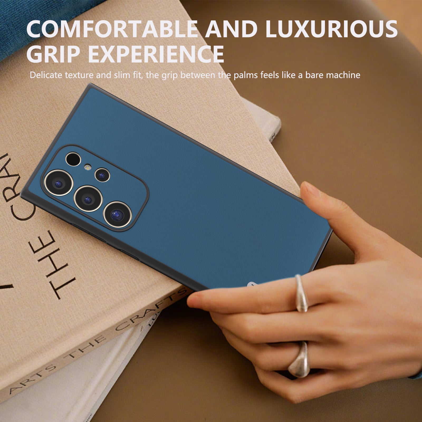 ABEEL For Samsung Galaxy S24 Ultra Case Genuine Cow Leather Silky Skin Touch Phone Cover