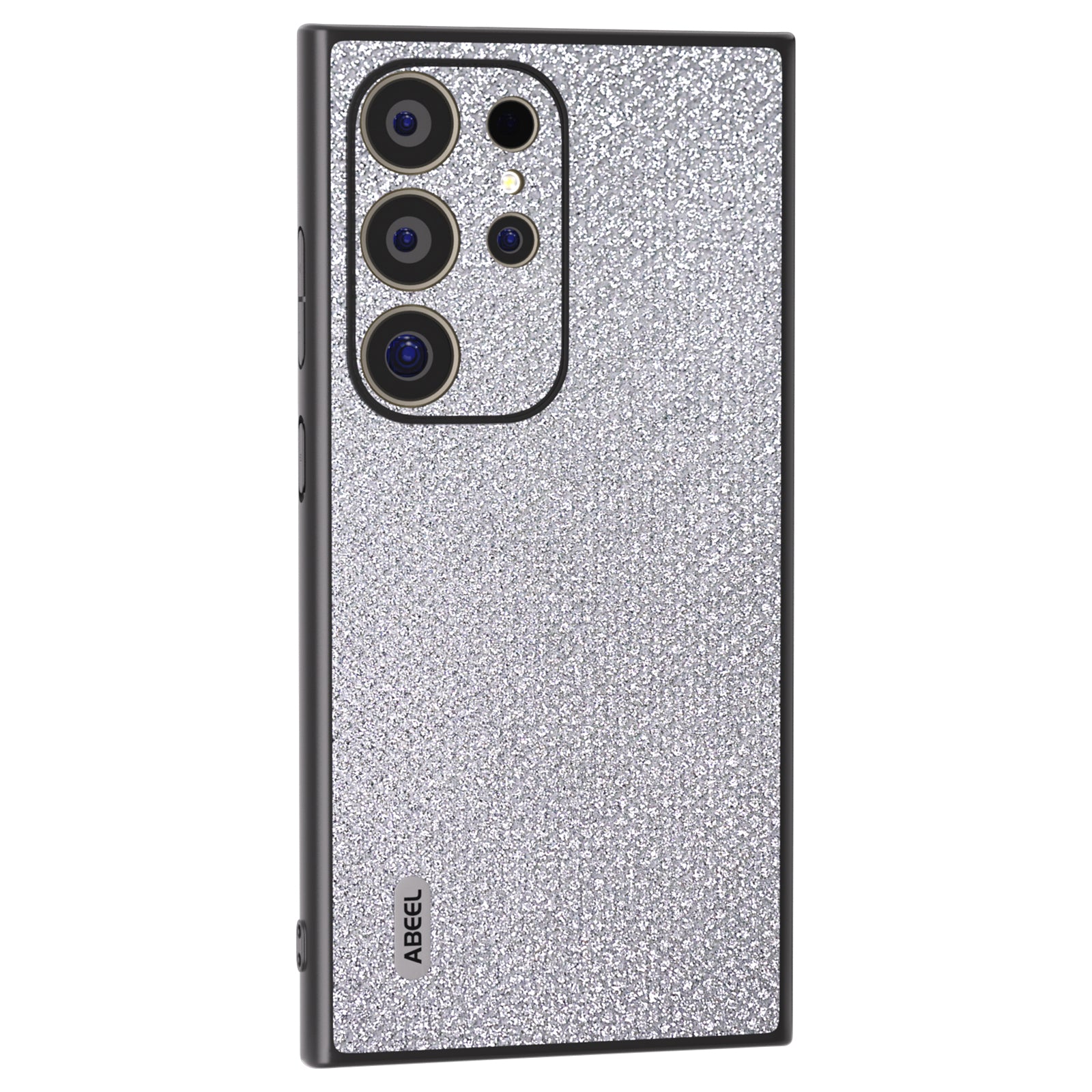 ABEEL For Samsung Galaxy S24 Ultra Case PU Leather+PC Back TPU Frame Phone Cover Rhinestone Texture
