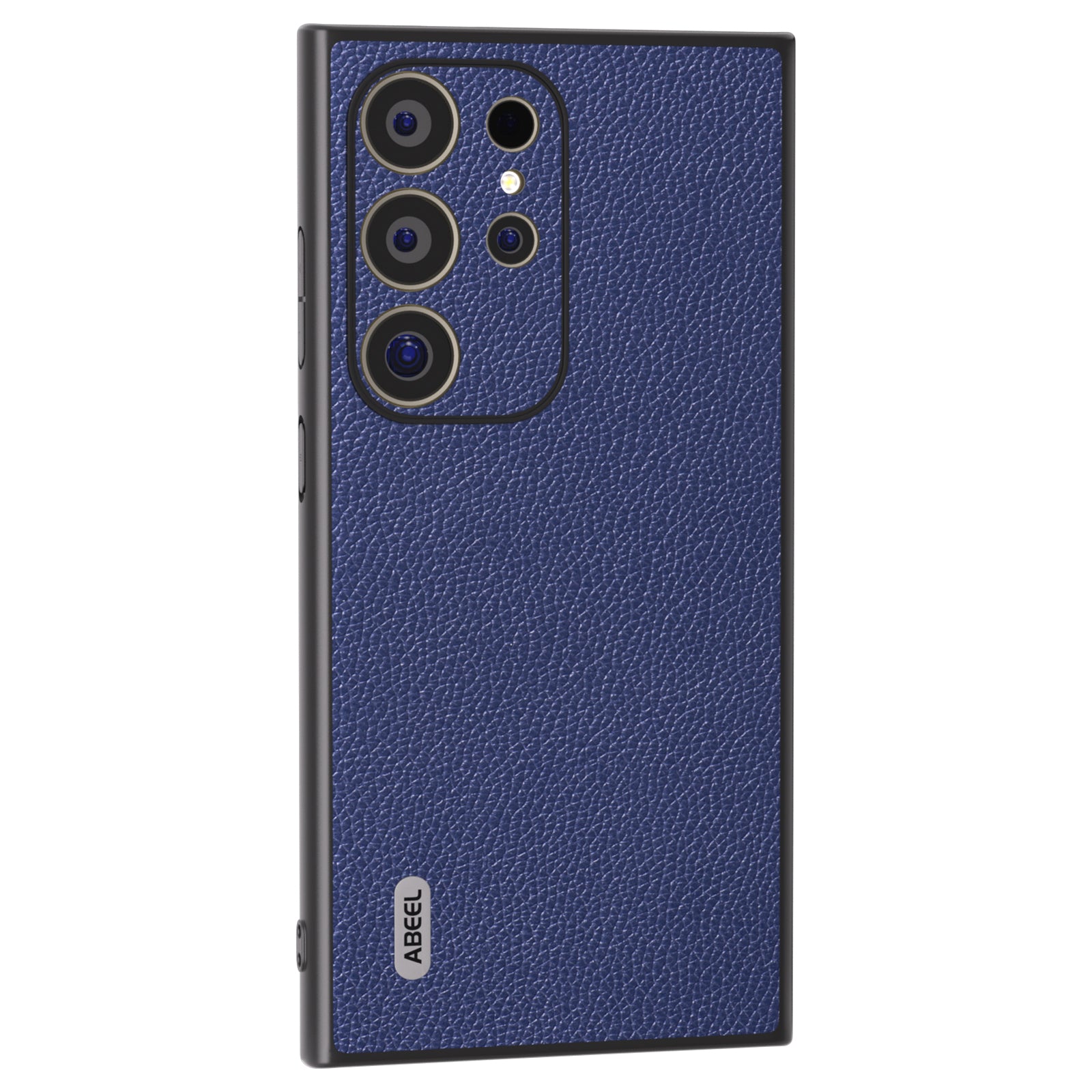 ABEEL For Samsung Galaxy S24 Ultra Case Litchi Texture Genuine Cow Leather+PC+TPU Cover