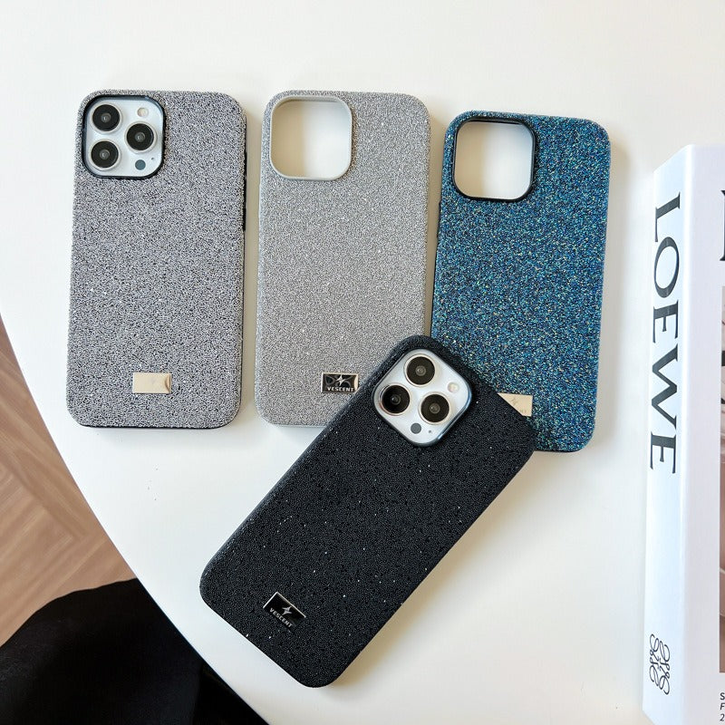 VESCENT For iPhone 13 Pro Max PC+TPU Case Hot Press Molding Glitter Powder Anti-drop Phone Cover