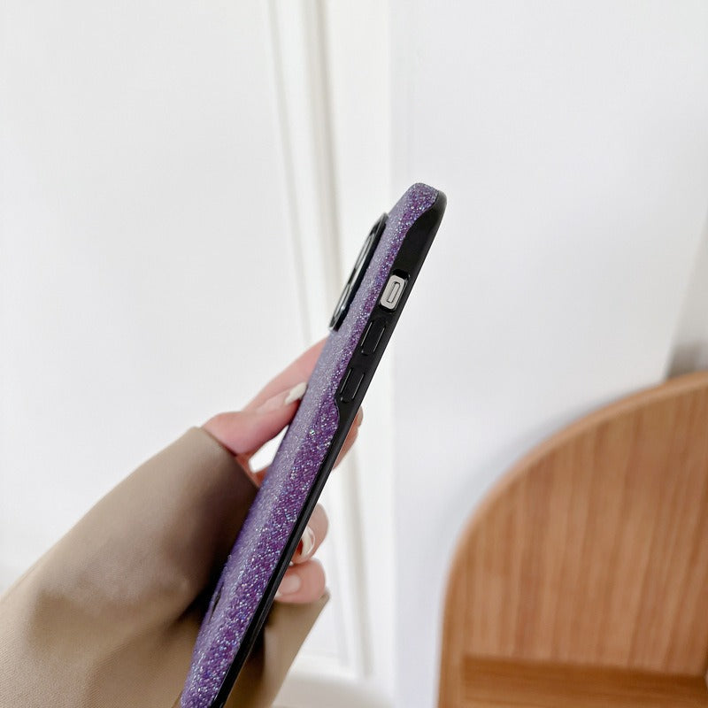 VESCENT For iPhone 15 Pro Max Anti-drop PC+TPU Phone Case Hot Press Molding Glitter Powder Phone Cover