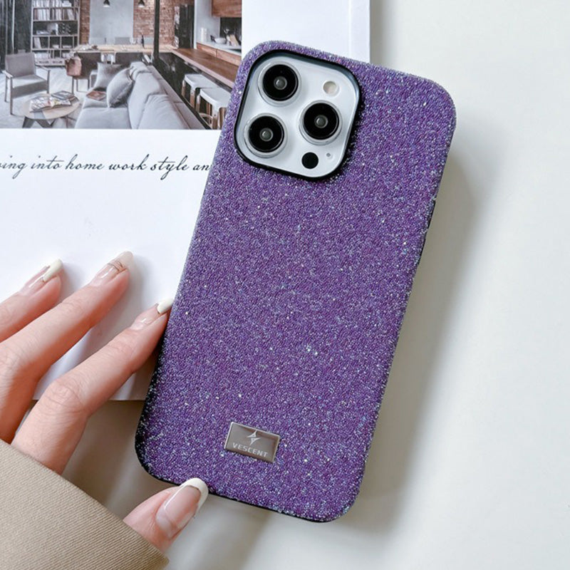 VESCENT For iPhone 15 Pro Case TPU+PC Anti-drop Phone Back Cover Glitter Phone Shell