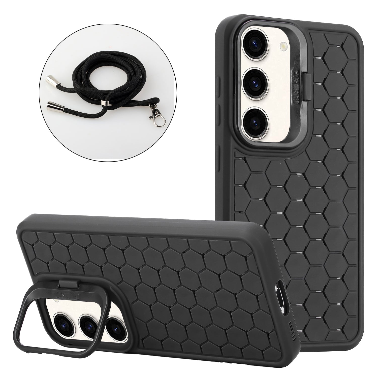 For Samsung Galaxy S23 Case Kickstand TPU Phone Cover Honeycomb Heat Dissipation Structure