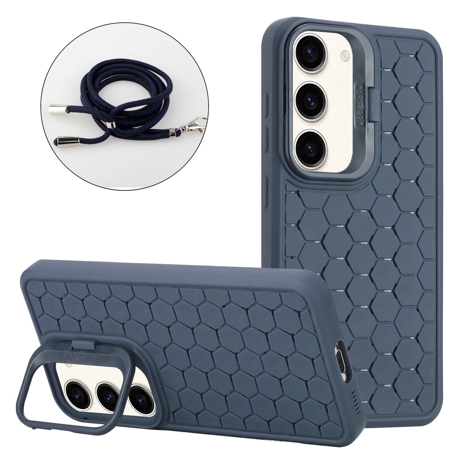 For Samsung Galaxy S23 Case Kickstand TPU Phone Cover Honeycomb Heat Dissipation Structure