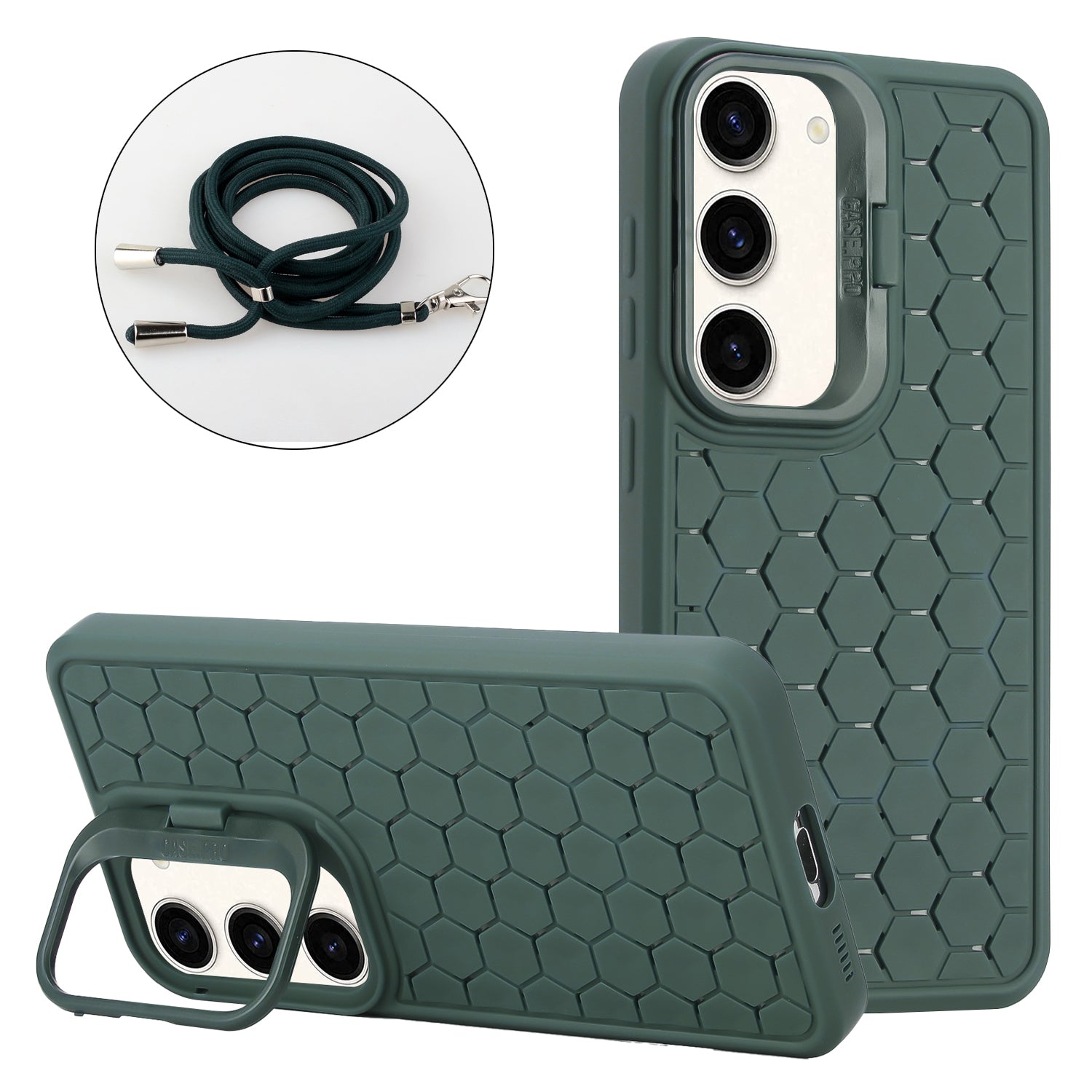 For Samsung Galaxy S23 Case Kickstand TPU Phone Cover Honeycomb Heat Dissipation Structure