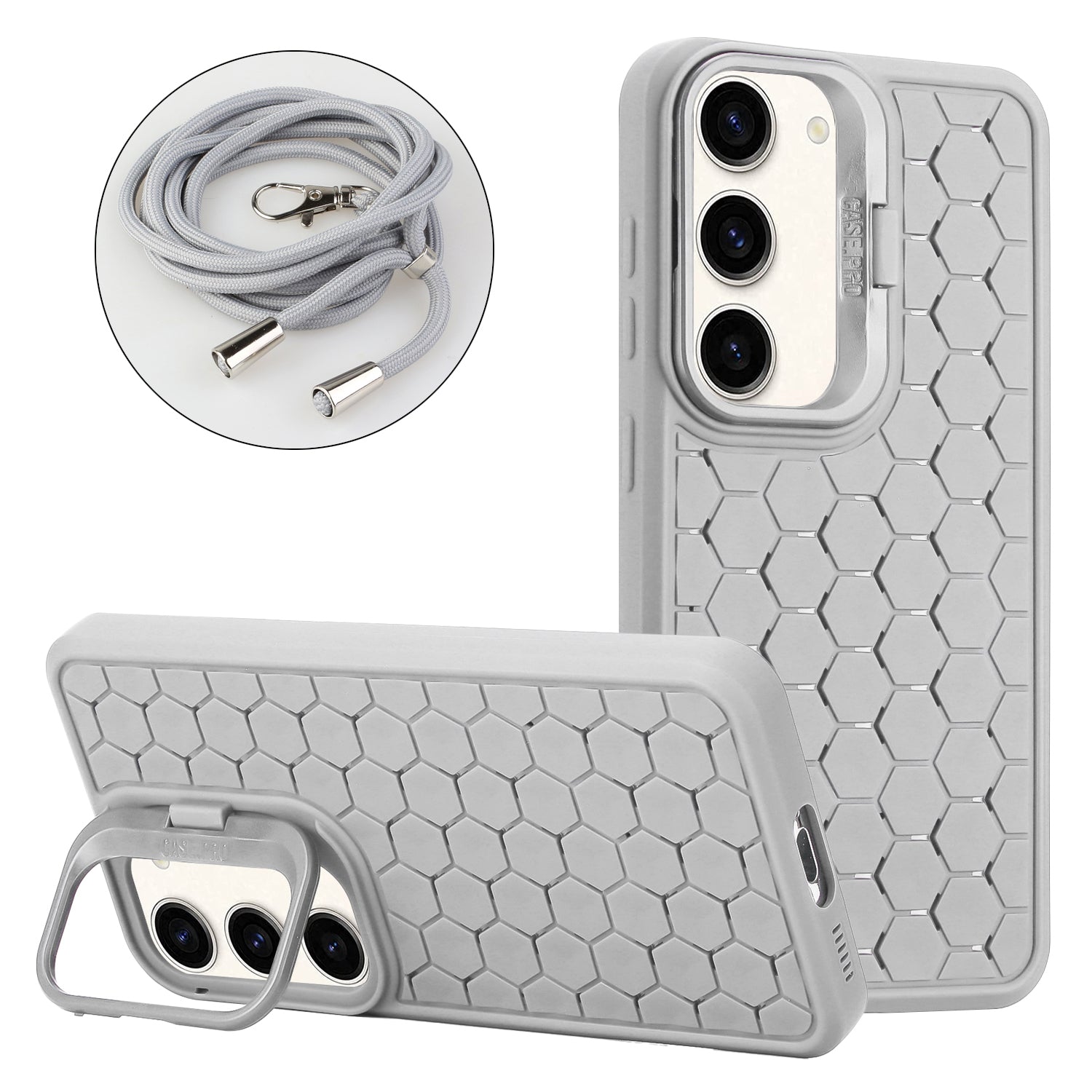 For Samsung Galaxy S23 Case Kickstand TPU Phone Cover Honeycomb Heat Dissipation Structure