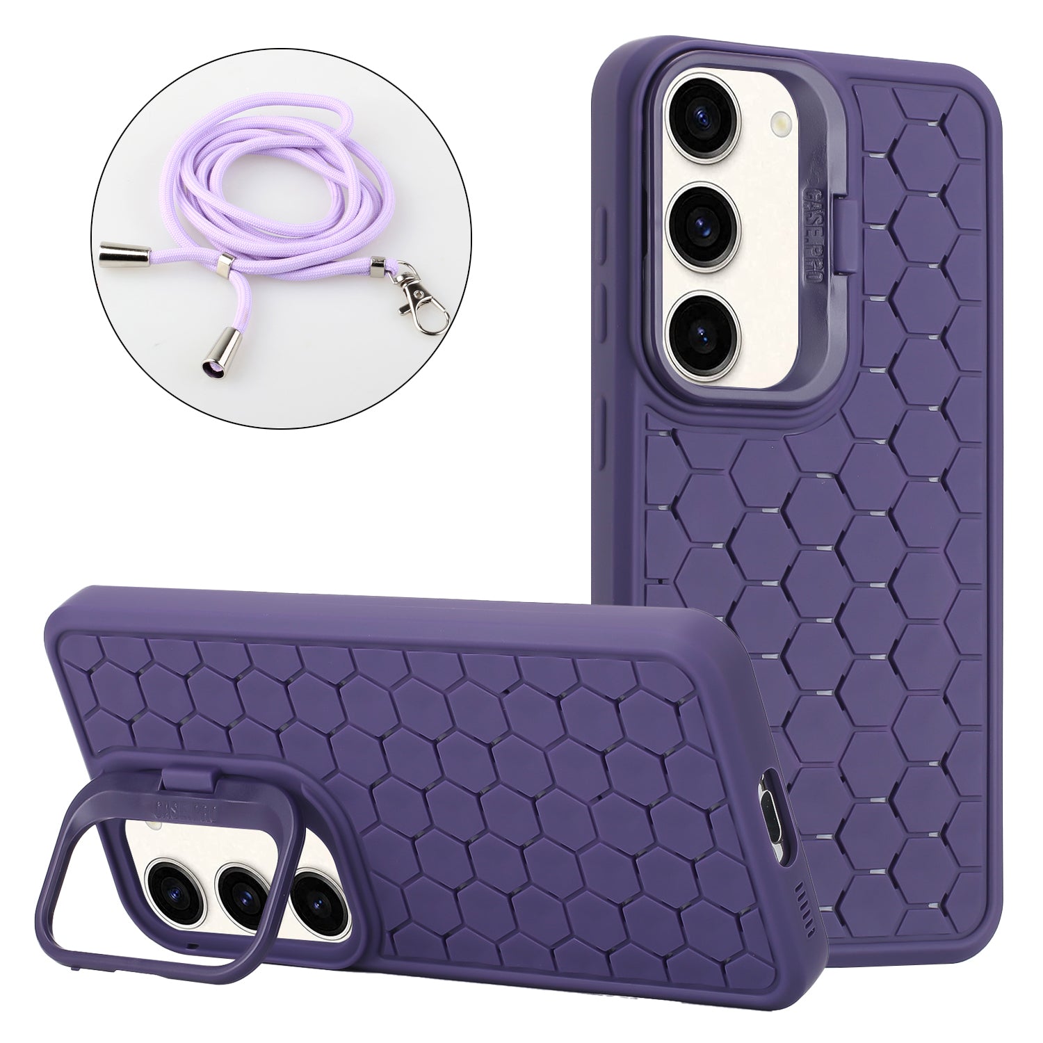 For Samsung Galaxy S23 Case Kickstand TPU Phone Cover Honeycomb Heat Dissipation Structure