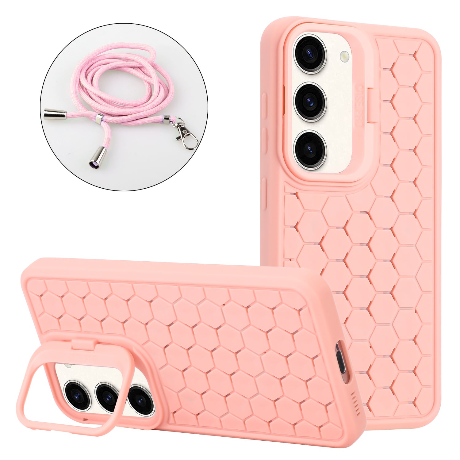 For Samsung Galaxy S23 Case Kickstand TPU Phone Cover Honeycomb Heat Dissipation Structure