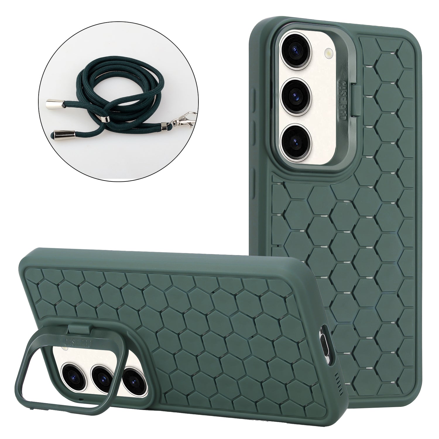 For Samsung Galaxy S23+ Crossbody Case Lens Frame Kickstand TPU Phone Cover