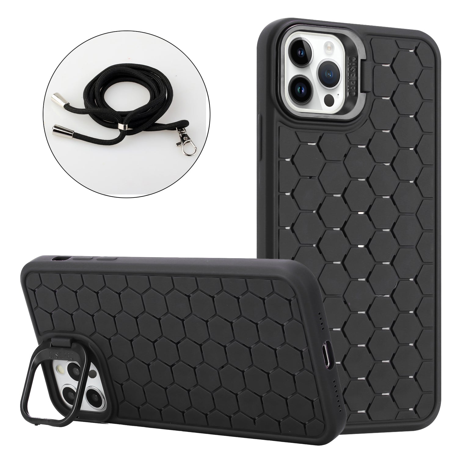For iPhone 12 6.1 inch / 12 Pro 6.1 inch Cell Phone Case Soft TPU Heat Dissipation Kickstand Cover