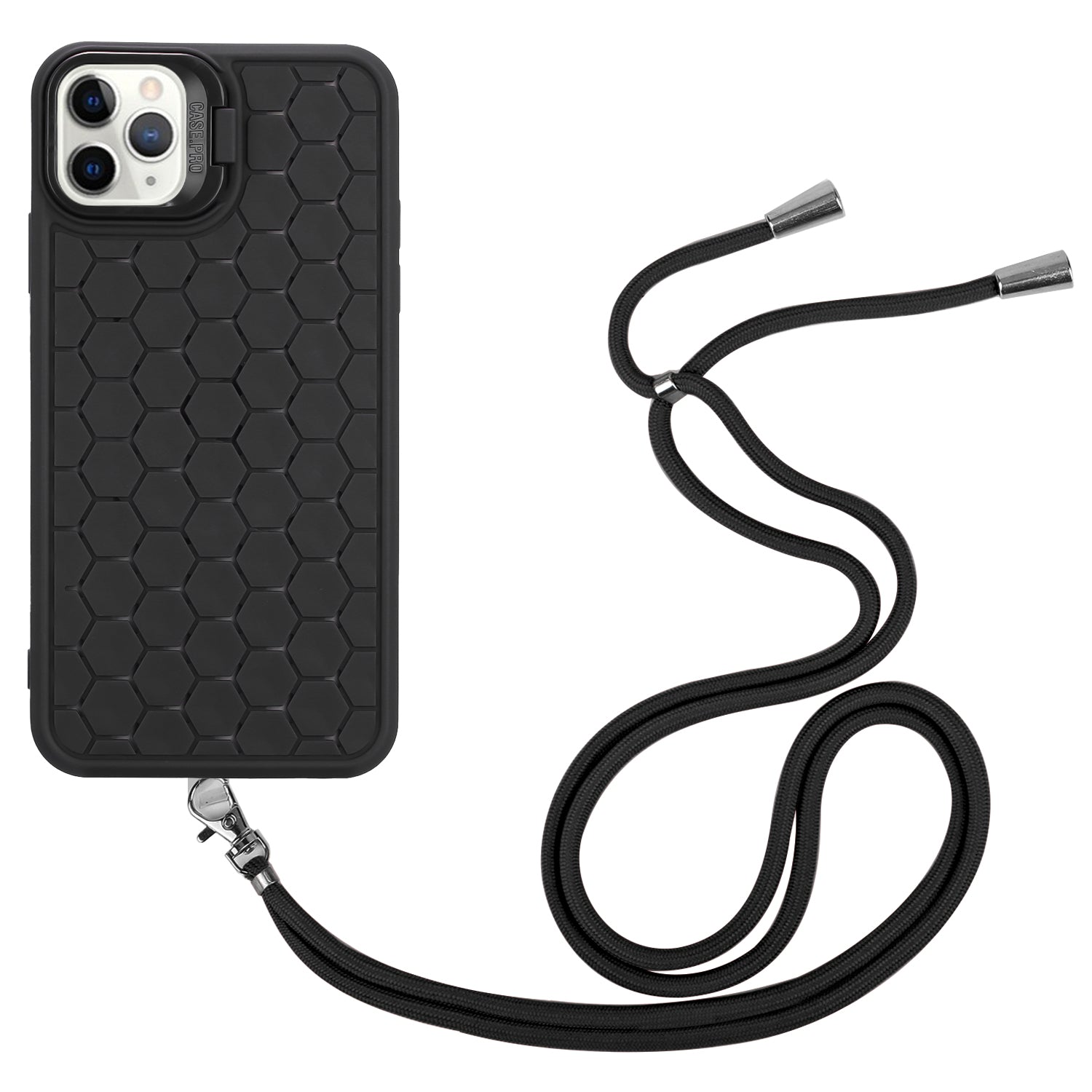 For iPhone 11 Pro Case TPU Lens Frame Protection Phone Cover with Hanging Strap