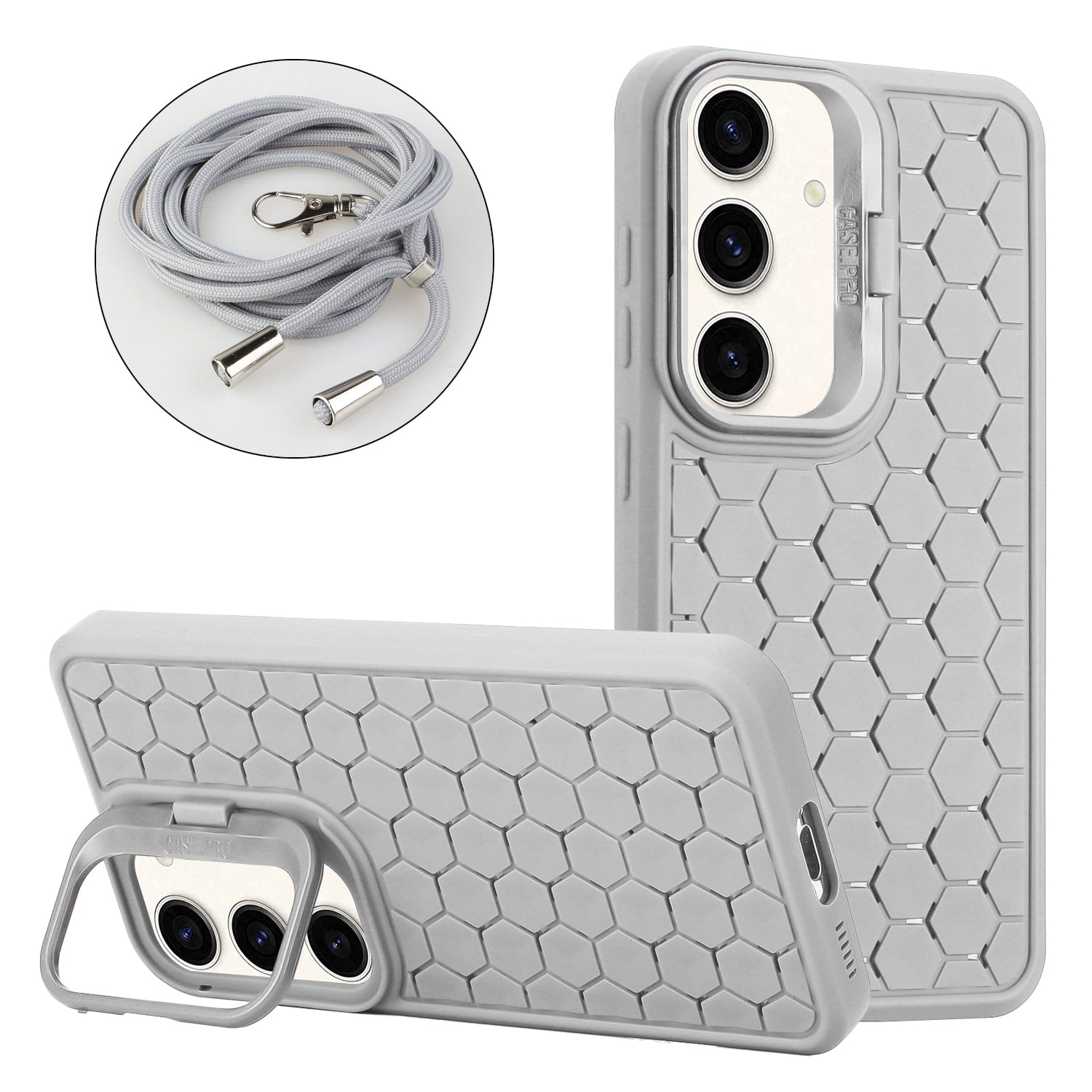 For Samsung Galaxy A35 5G Phone Case Heat Dissipation Kickstand TPU Cover with Lanyard