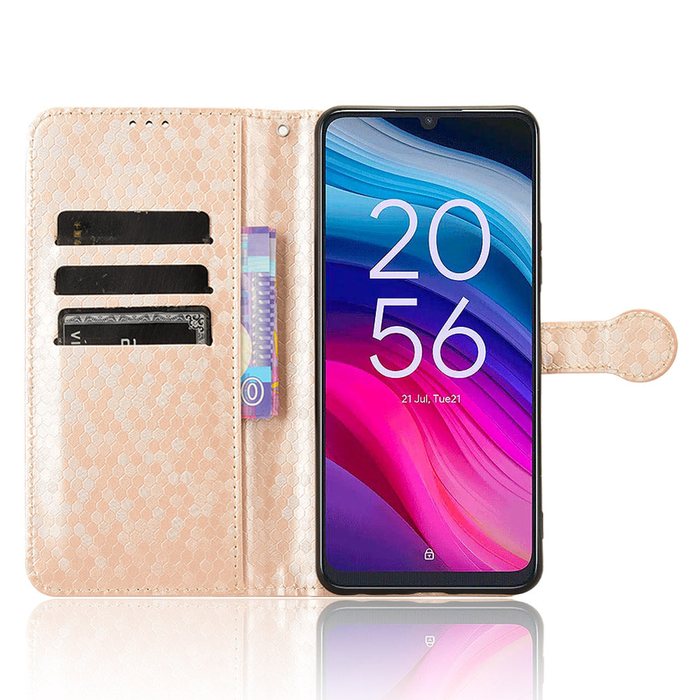 For TCL 505 Wallet Phone Case Dots Pattern PU Leather Flip Cover