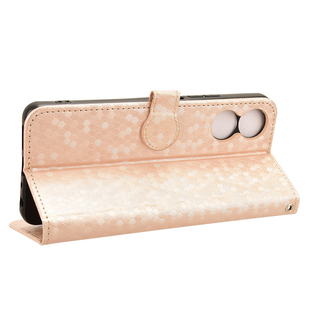 For TCL 505 Wallet Phone Case Dots Pattern PU Leather Flip Cover