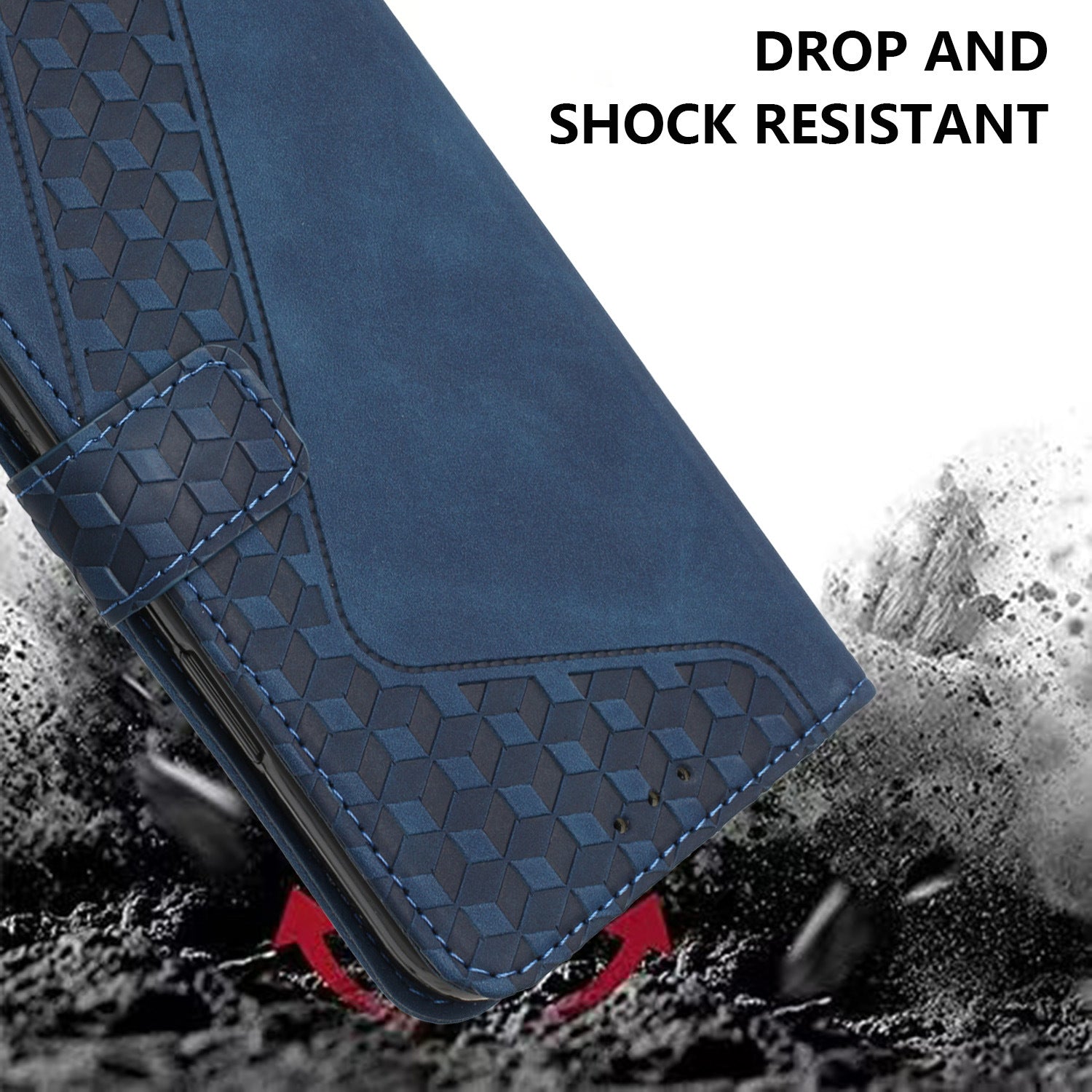 For iPhone 12 Pro 6.1 inch Case PU Leather Phone Wallet 7-Shape Imprinted Anti-scratch Cover