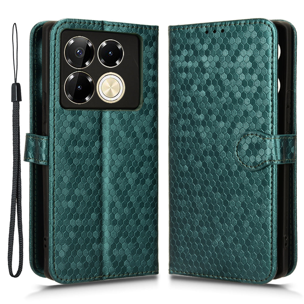 For Transsion Infinix Note 40 Pro 5G Case Dots Pattern PU Leather Stand Phone Cover