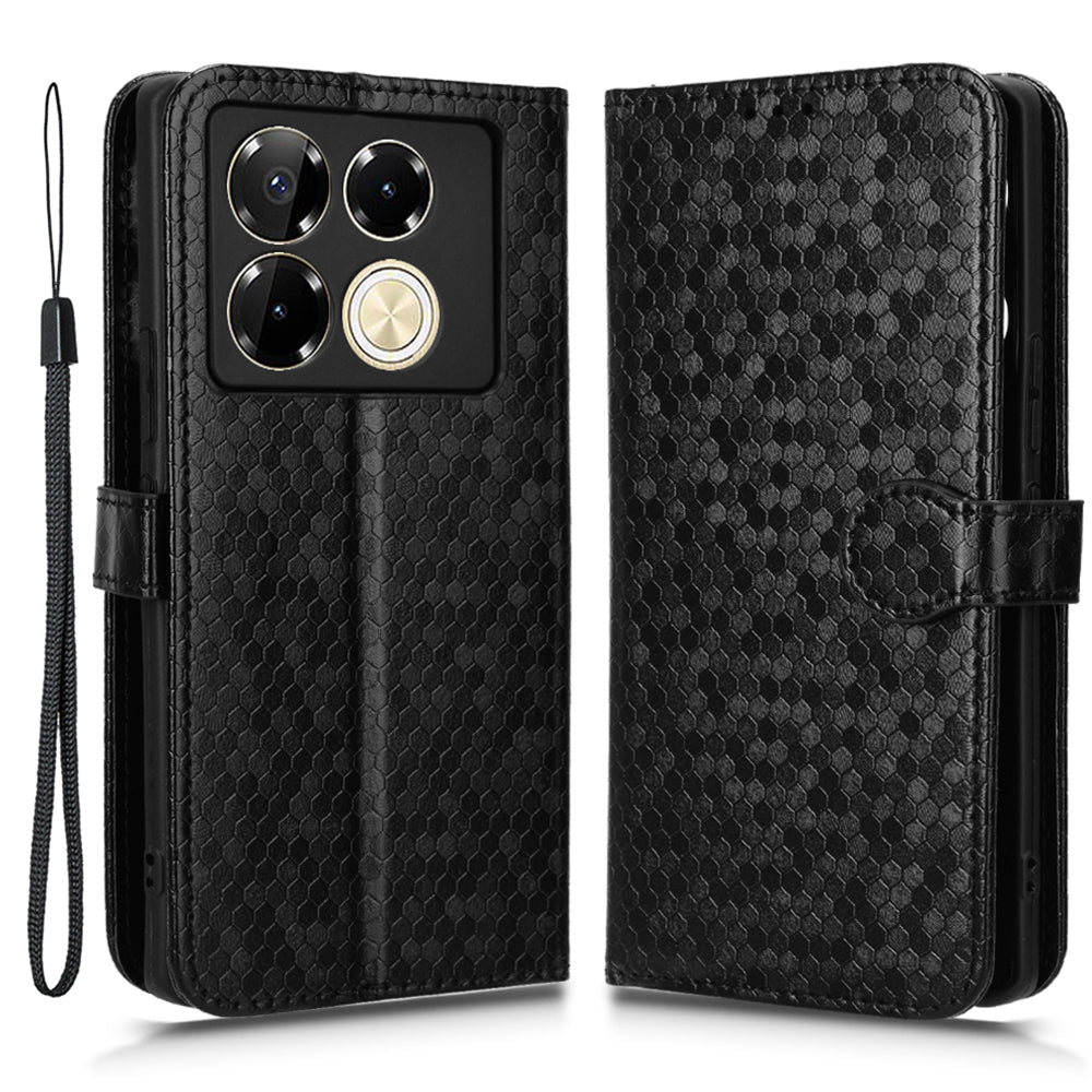 For Transsion Infinix Note 40 Pro 5G Case Dots Pattern PU Leather Stand Phone Cover