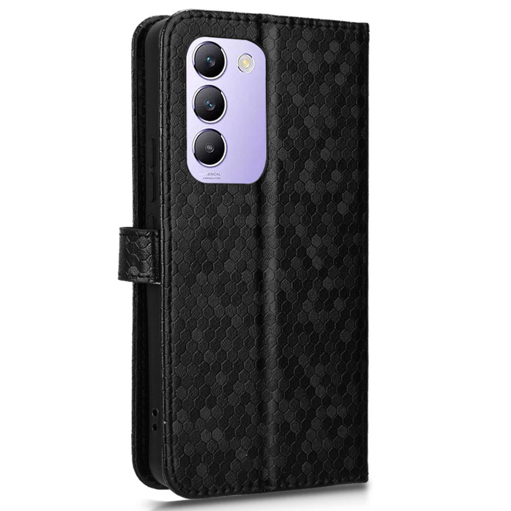 For vivo Y100 5G (Indonesia) / Y200e 5G / V30 Lite 5G (India) Wallet Case Dots Pattern PU Leather Flip Phone Cover