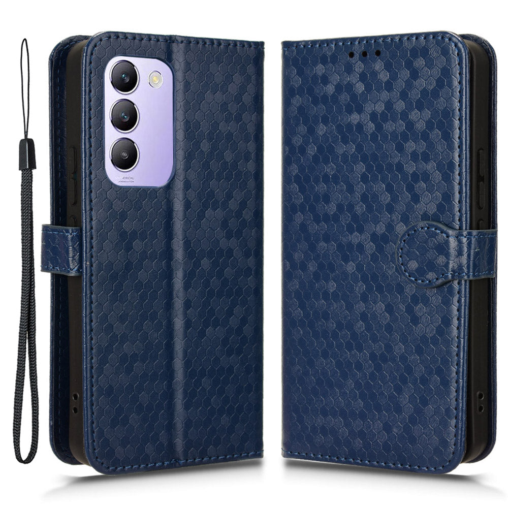 For vivo Y100 5G (Indonesia) / Y200e 5G / V30 Lite 5G (India) Wallet Case Dots Pattern PU Leather Flip Phone Cover