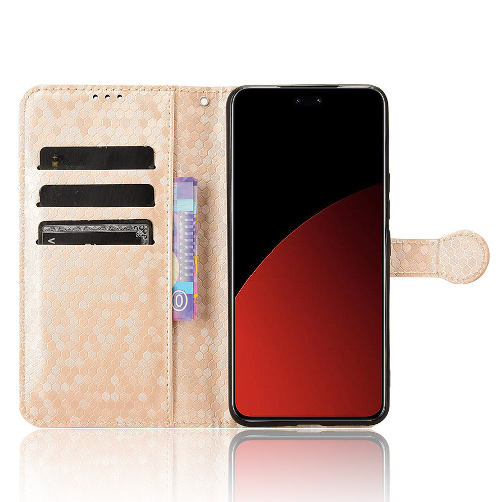 For Xiaomi Civi 4 Pro 5G Wallet Case Dots Imprinted PU Leather+TPU Phone Cover