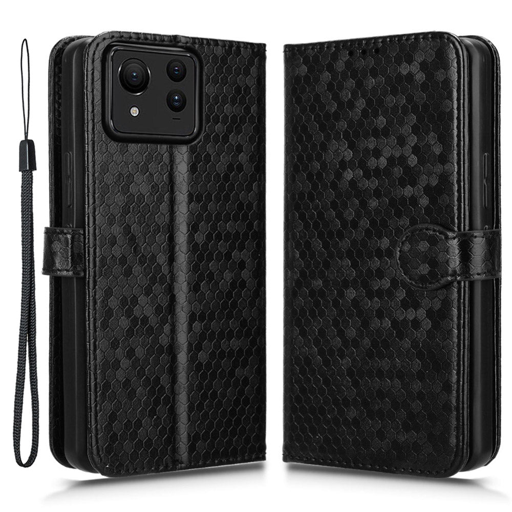 For Asus Zenfone 11 Ultra 5G Case PU Leather Magnetic Buckle Phone Cover Dots Pattern Imprinted
