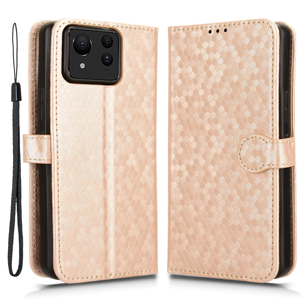 For Asus Zenfone 11 Ultra 5G Case PU Leather Magnetic Buckle Phone Cover Dots Pattern Imprinted