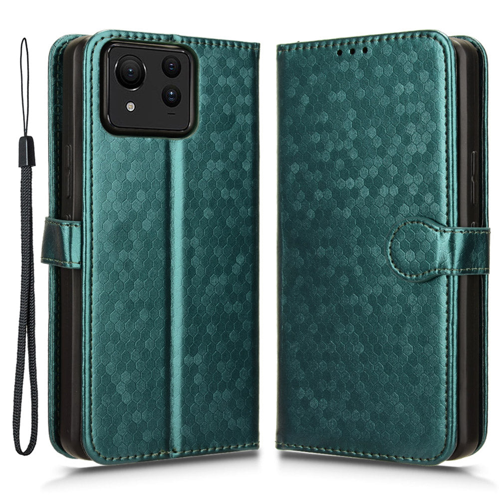 For Asus Zenfone 11 Ultra 5G Case PU Leather Magnetic Buckle Phone Cover Dots Pattern Imprinted