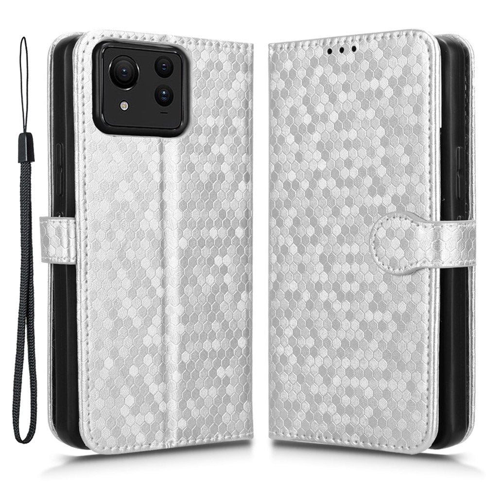 For Asus Zenfone 11 Ultra 5G Case PU Leather Magnetic Buckle Phone Cover Dots Pattern Imprinted