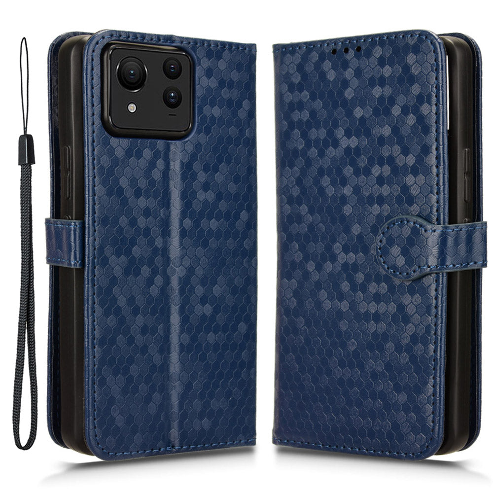 For Asus Zenfone 11 Ultra 5G Case PU Leather Magnetic Buckle Phone Cover Dots Pattern Imprinted