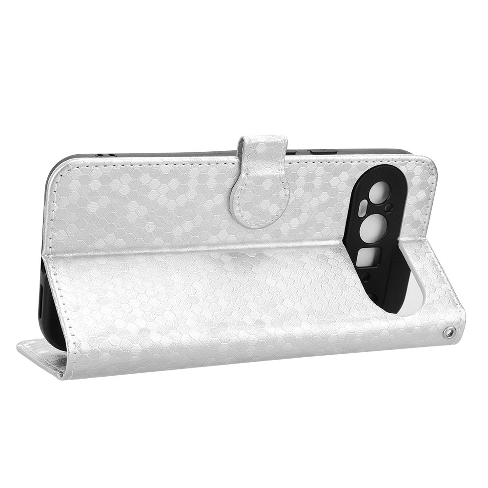 For Google Pixel 9 Pro Case PU Leather Dots Pattern Imprinted Phone Cover Stand Function