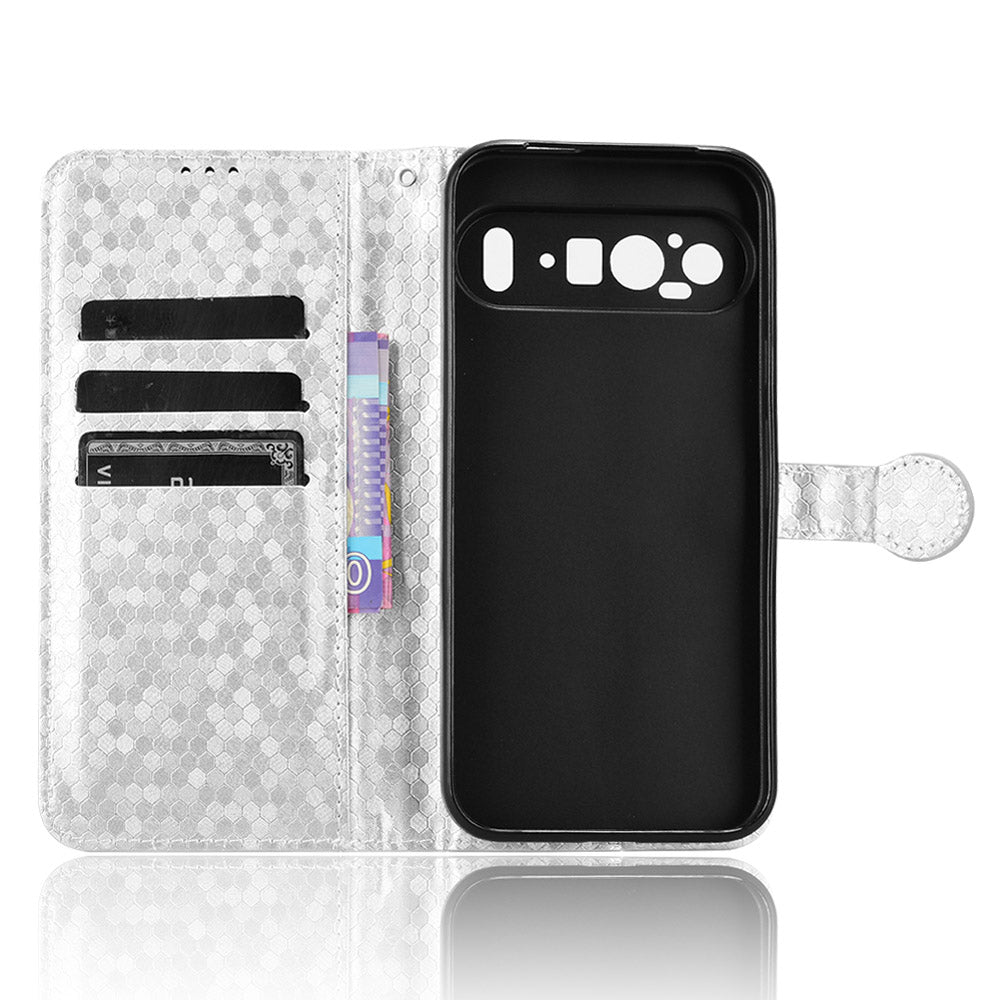 For Google Pixel 9 Pro Case PU Leather Dots Pattern Imprinted Phone Cover Stand Function