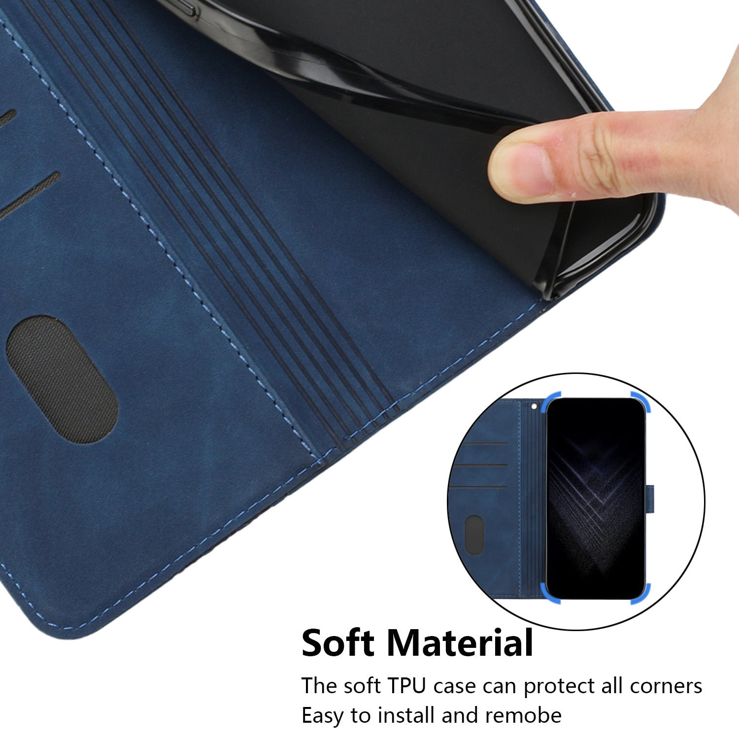 For iPhone 12 Cell Phone Cases 7-Shape Imprinted PU Leather Wallet Cover