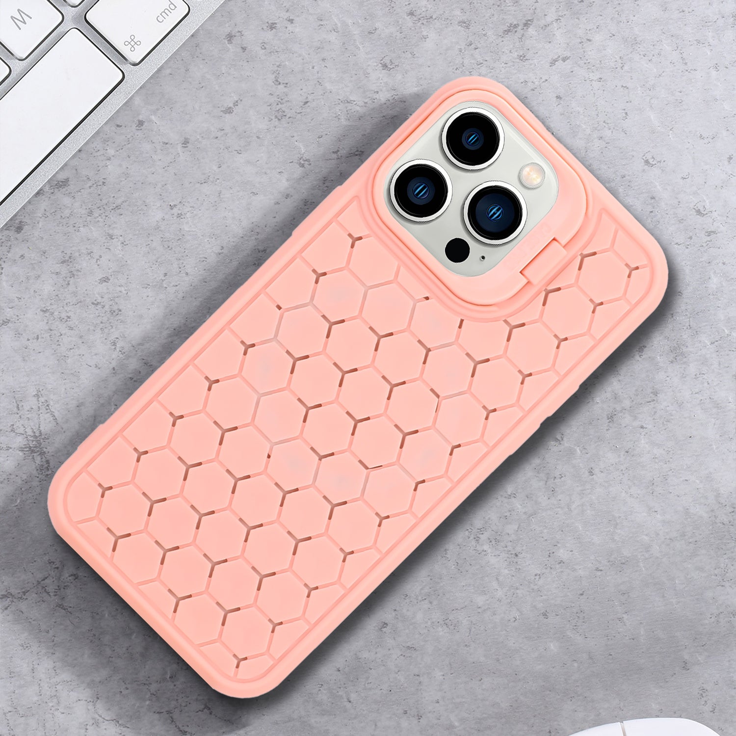For iPhone 15 Pro TPU Case Heat Dissipation Protective Cover with Kickstand