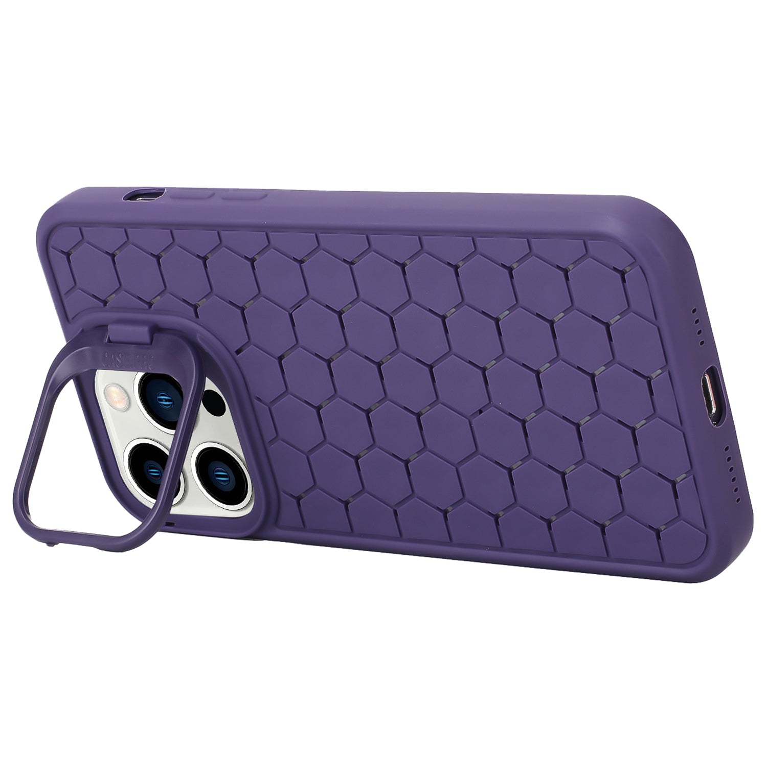 For iPhone 15 Pro Max Case Lens Kickstand TPU Phone Cover Breathable Cooling