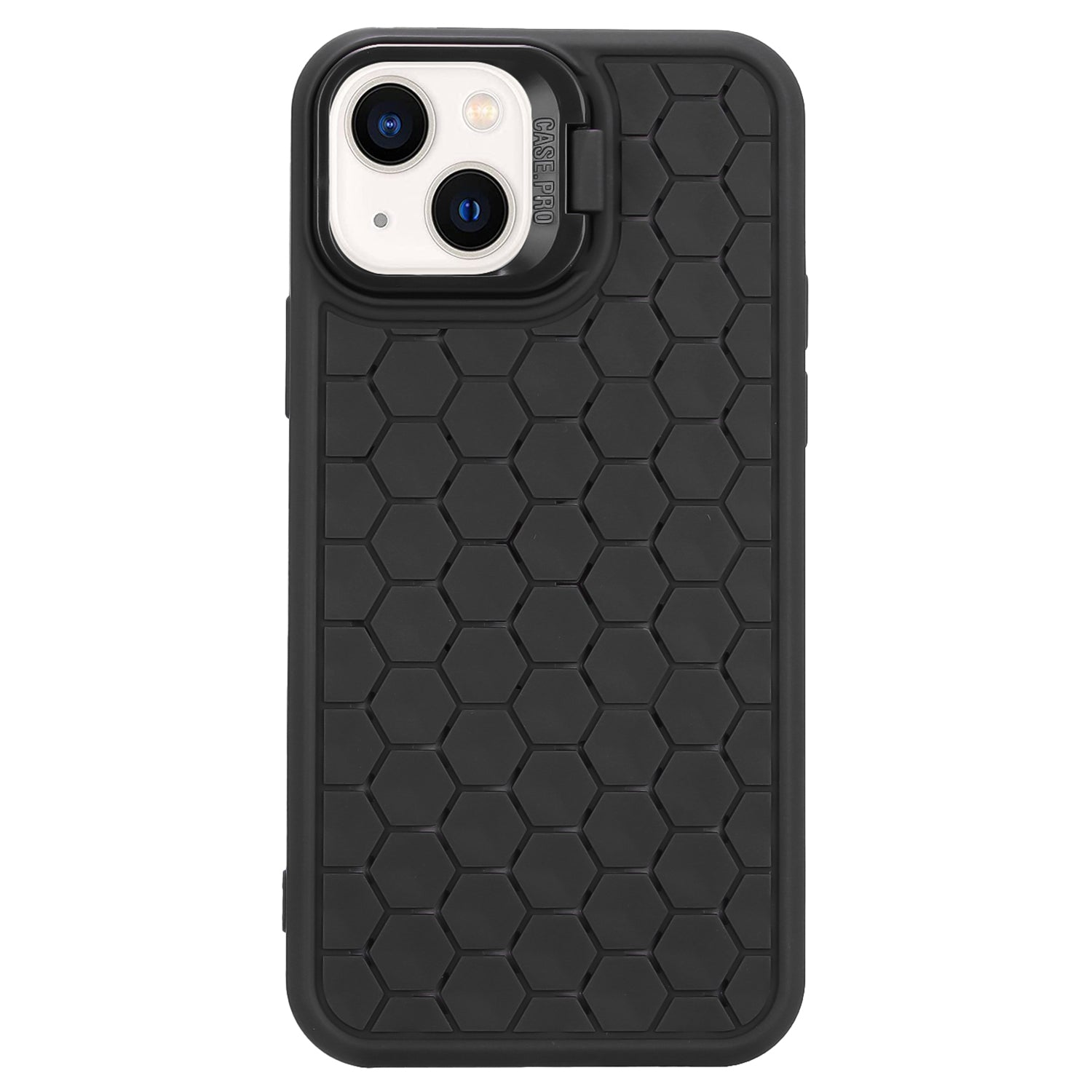 For iPhone 15 TPU Phone Case Lens Frame Kickstand Back Cover Heat Dissipation
