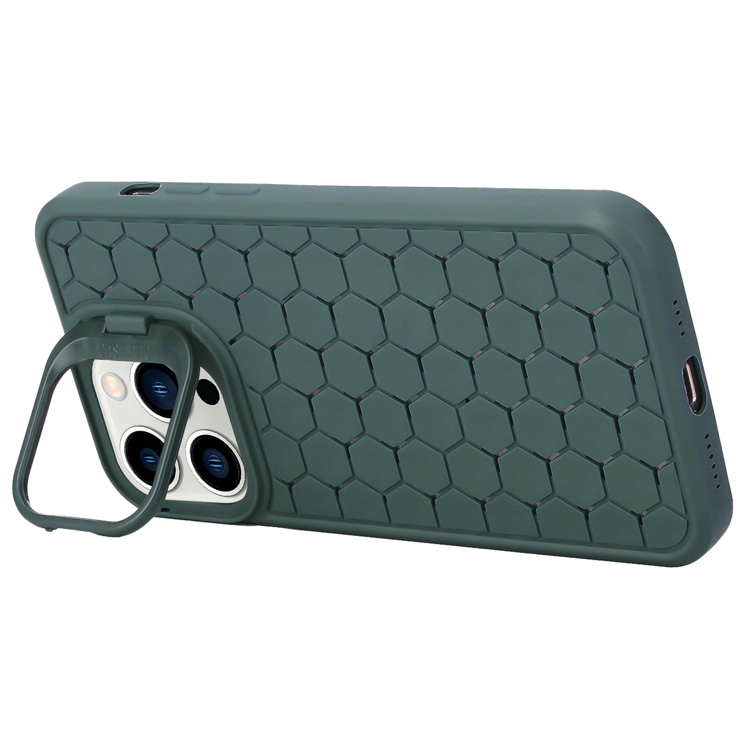 For iPhone 12 / 12 Pro Kickstand Case Breathable Cooling TPU Phone Cover
