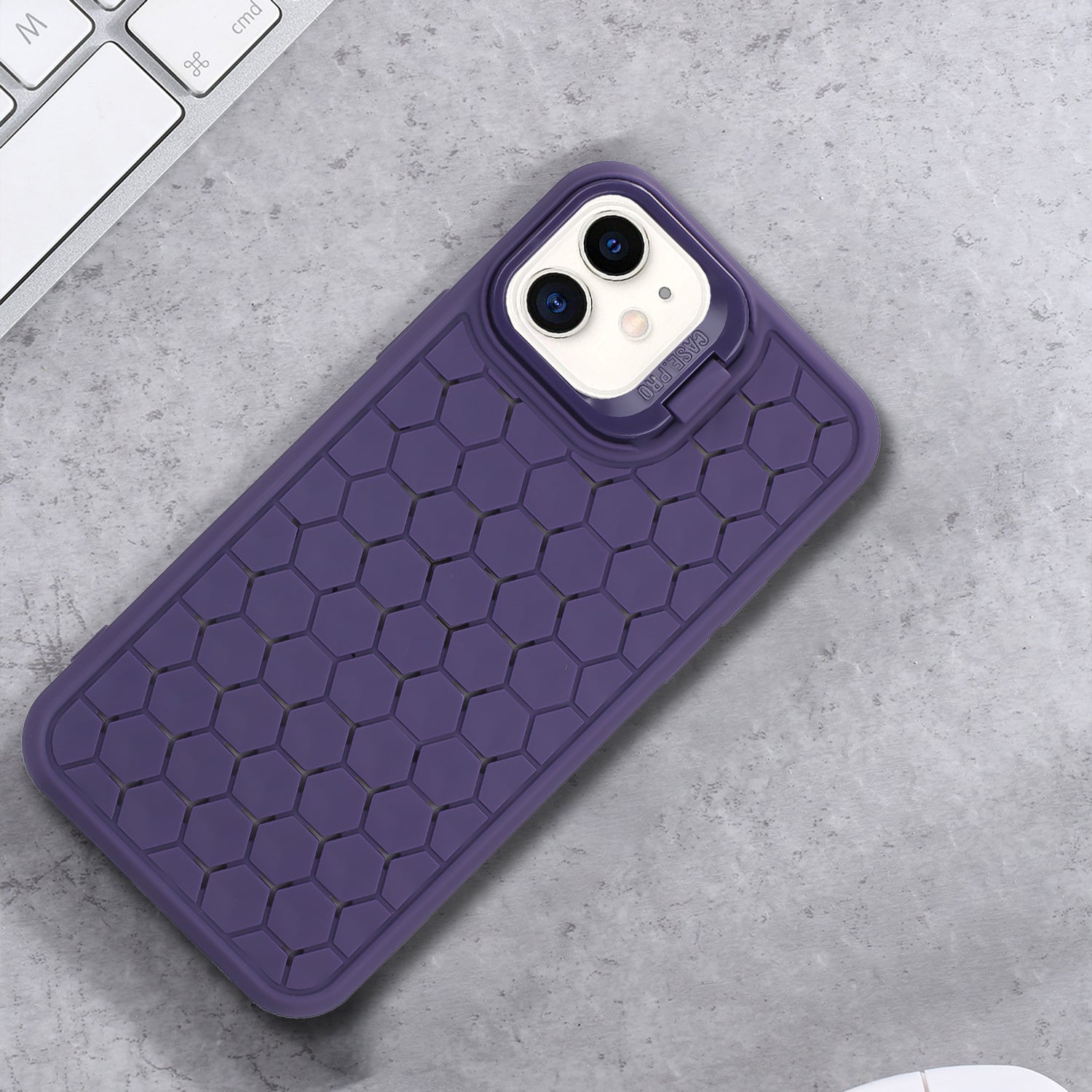 For iPhone 11 Case with Lens Frame Kickstand TPU Heat Dissipation Phone Cover