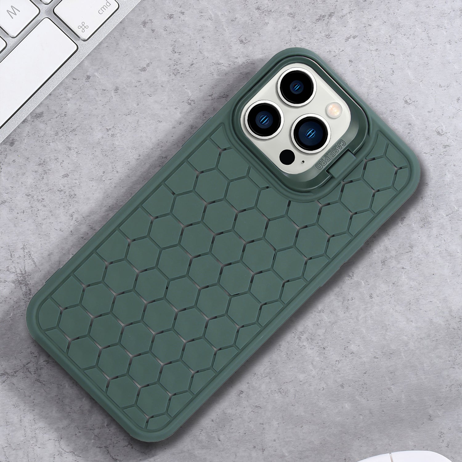 For iPhone 14 Pro Max Kickstand Case Heat Dissipation TPU Mobile Phone Cover