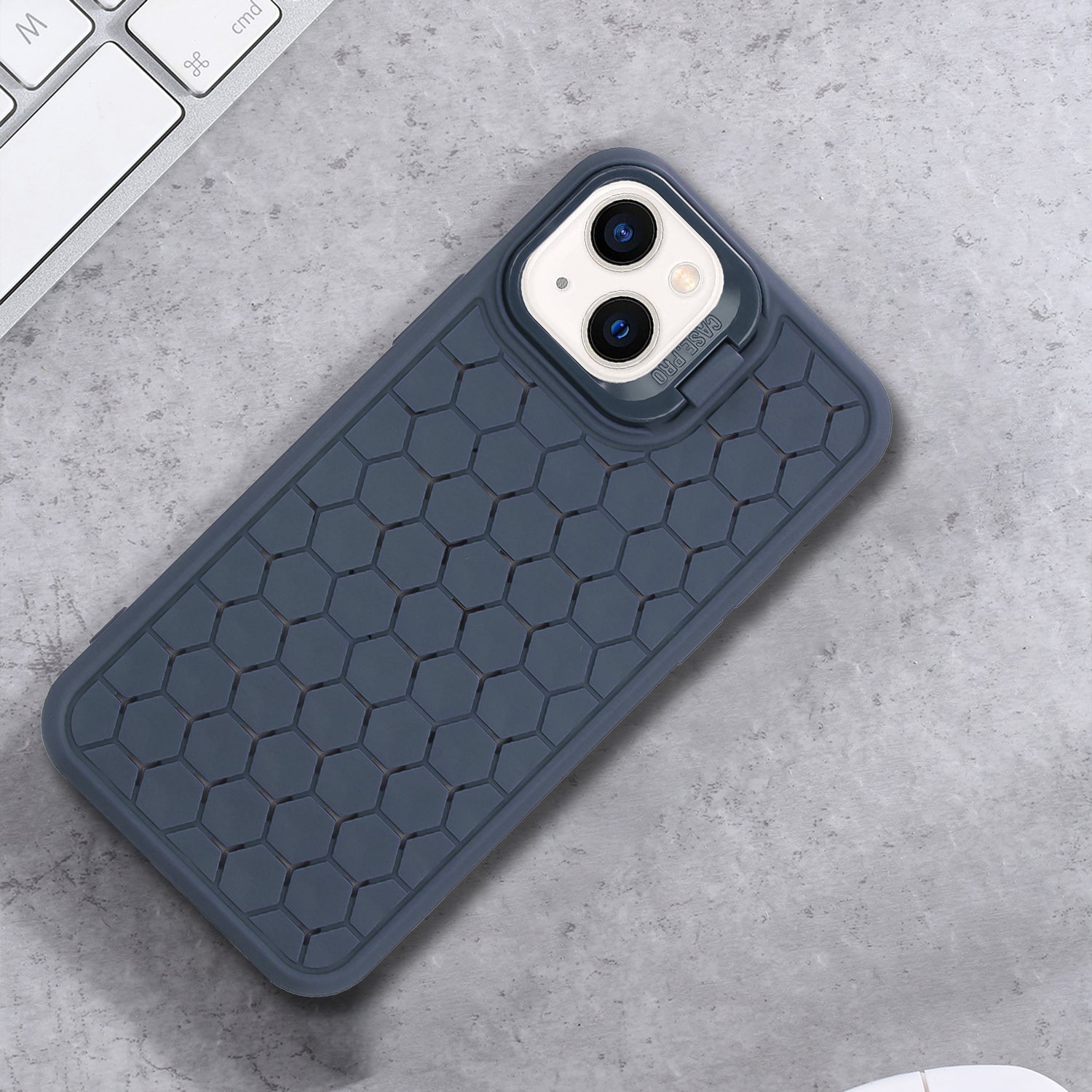 For iPhone 14 Plus Kickstand Case Breathable Cooling TPU Shockproof Slim Phone Cover