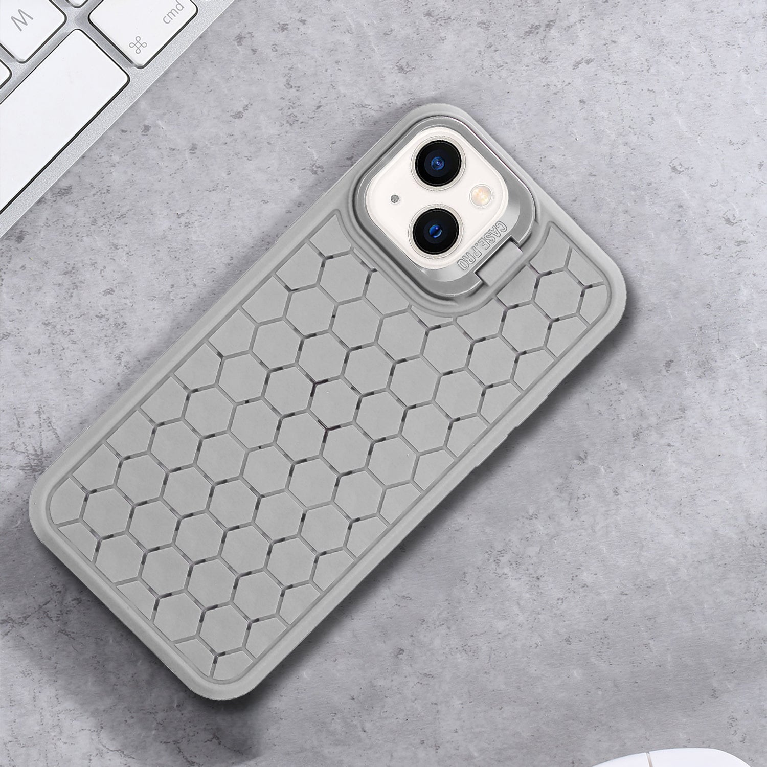 For iPhone 14 Case Hidden Kickstand Heat Dissipation Soft TPU Phone Cover