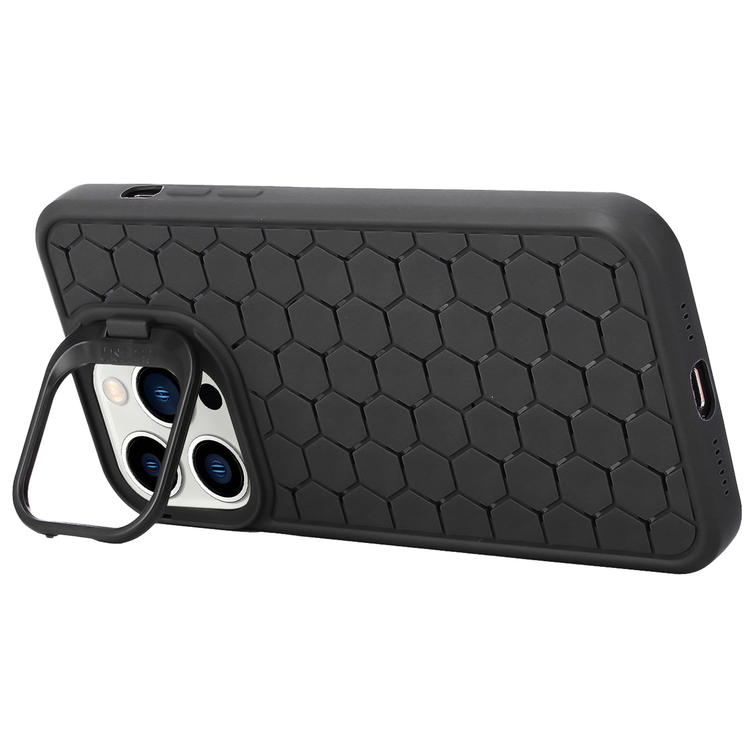 For iPhone 13 Pro Max TPU Case Heat Dissipation Anti-Fall Protective Phone Cover with Kickstand