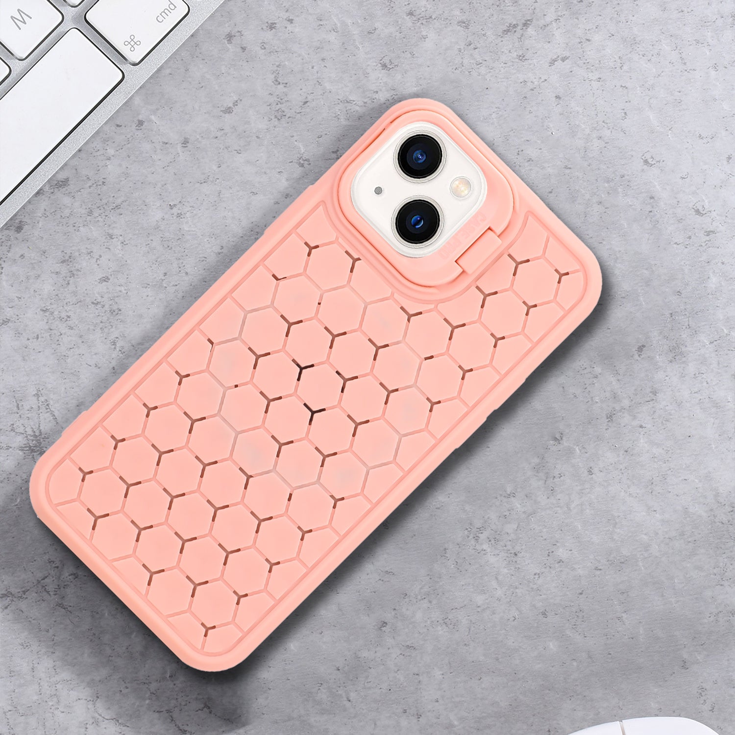 For iPhone 13 TPU Case Heat Dissipation Lens Frame Kickstand Phone Cover