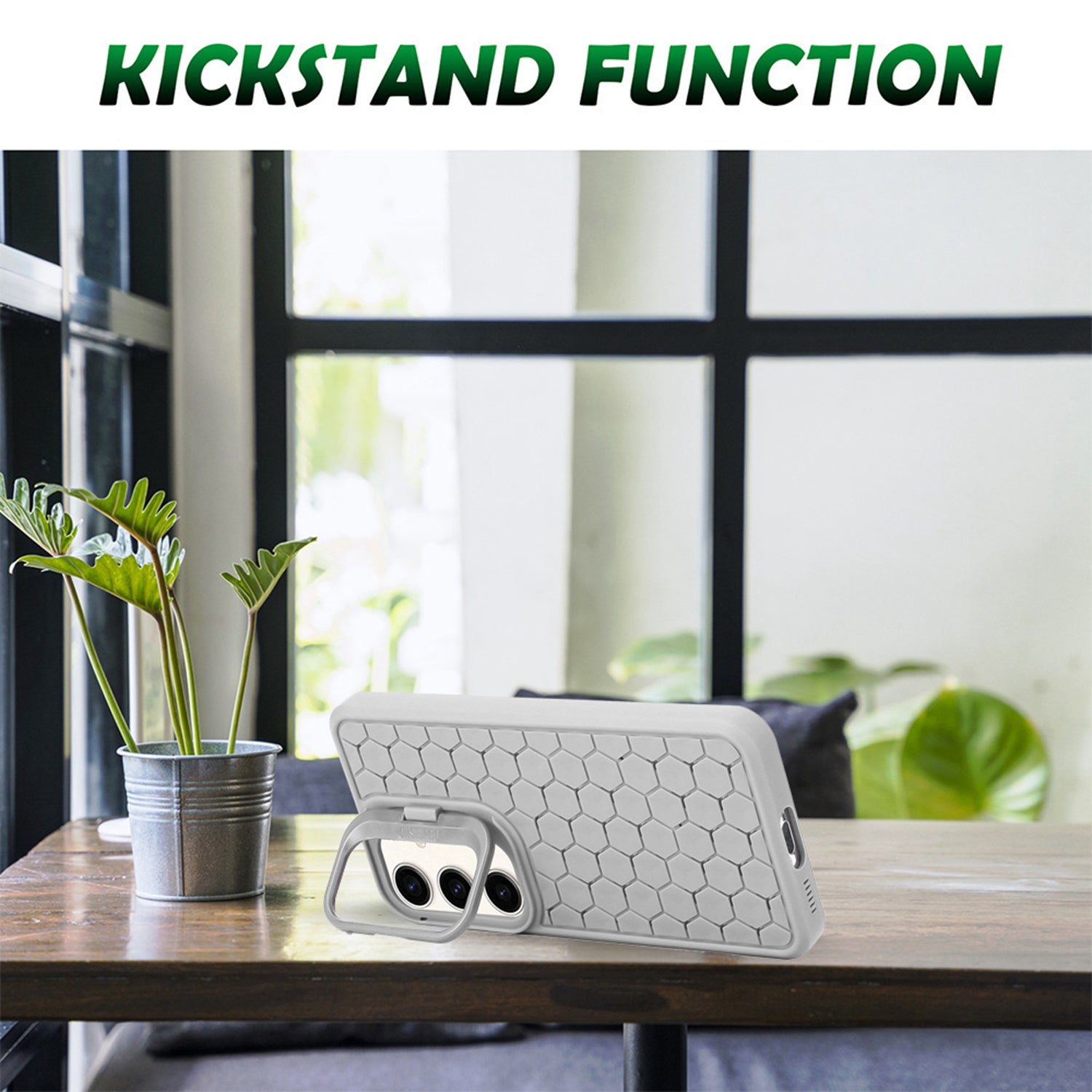 For Samsung Galaxy A25 5G (Global) (161.0 x 76.5 x 8.3mm) TPU Case Breathable Cooling Kickstand Phone Cover